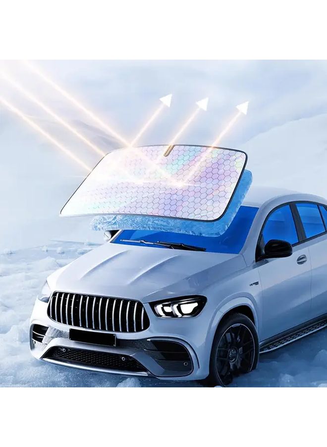 Foldable Car Sun Visor Front Windshield Sunshade Heat Insulation 55 91x29 53 Inch Small Size - Image 3